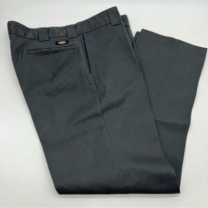 Dickies Slim Straight Gray Cotton Blend Flat Front Work/School Uni Pants-36WX32"